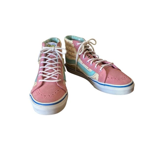 Vans Women's Pink and Cream High-Tops Size 5.5 - Picture 7 of 11